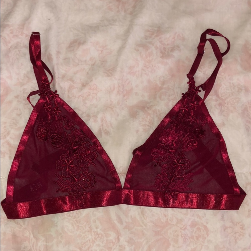 Sheer & Lacy Tobi bralette wine red